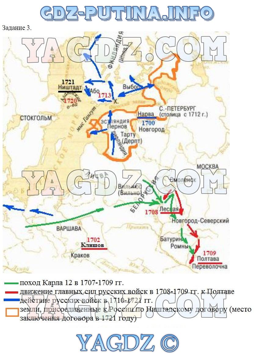 П 14 северная война гдз по истории россии данилов косулина 7 класс рабочая тетрадь