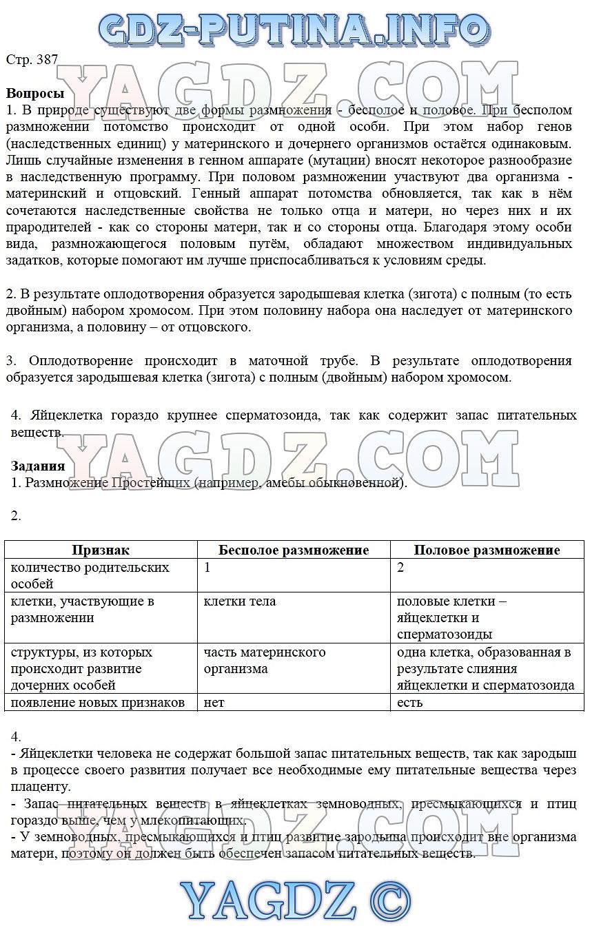 Страница Стр. 387 . ГДЗ по биологии 8 класс Колесов Маш Беляев учебник  Человек