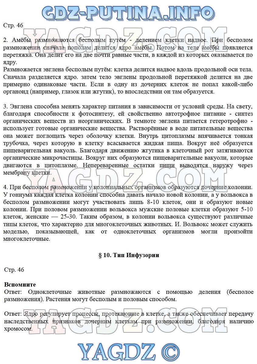 Страница Стр. 46 . ГДЗ по биологии 8 класс Константинов Бабенко Кучменко  учебник