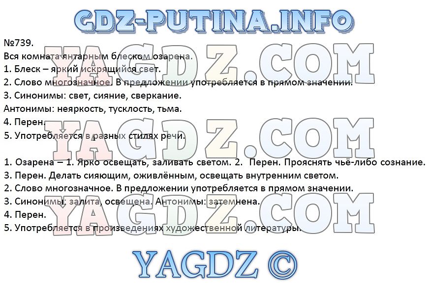 Вся комната янтарным блеском озарена синтаксический разбор